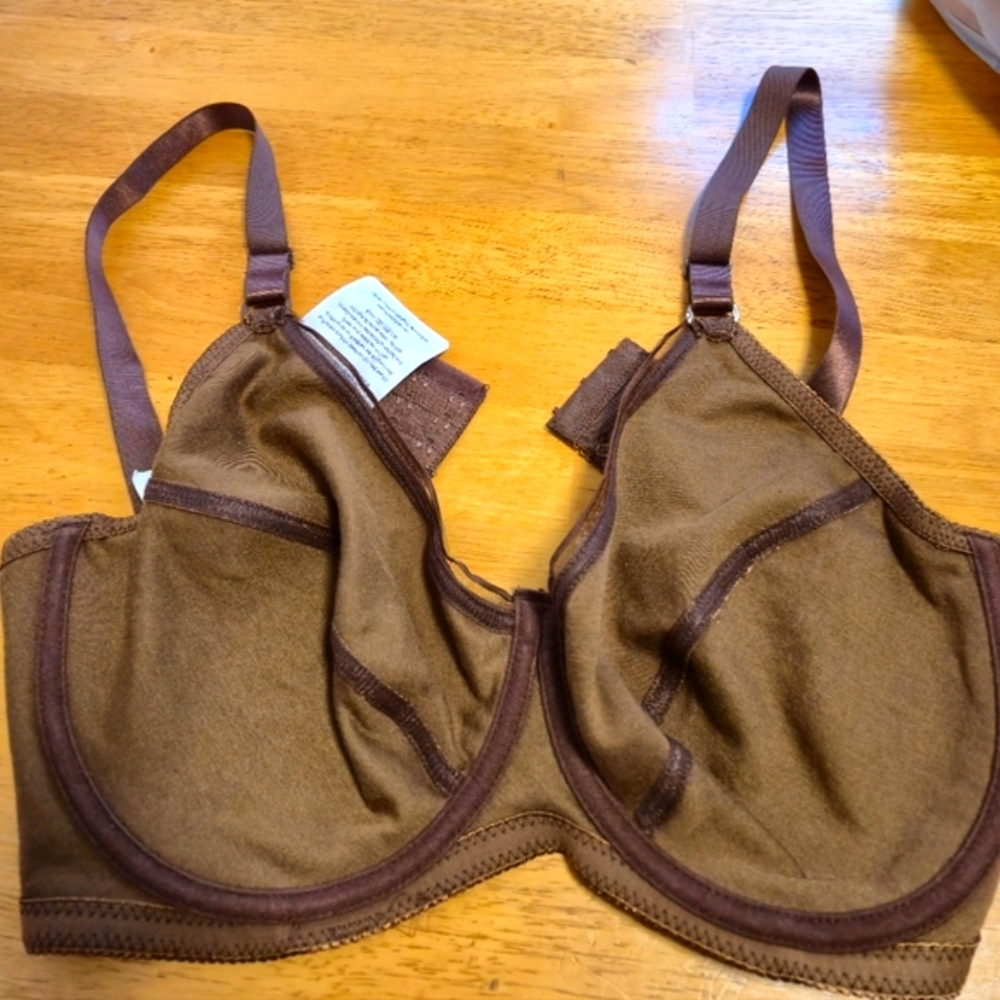 Delta Burke Brown Satin Bra with Adjustable Straps‎ - Picture 4 of 7